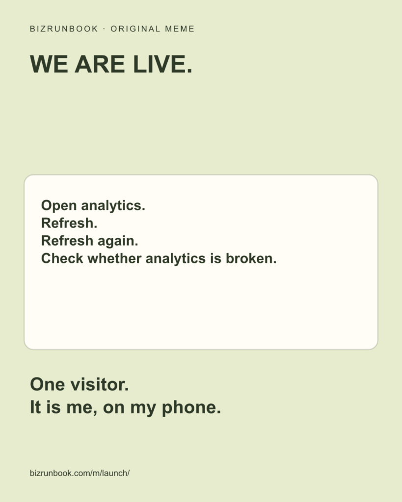 A founder launches a product and discovers that refreshing the analytics is not distribution.